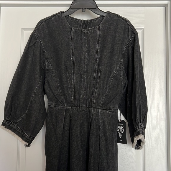 NWT PRPS BLACK DISTRESSED DENIM DESIGNER DRESS! - Picture 4 of 14